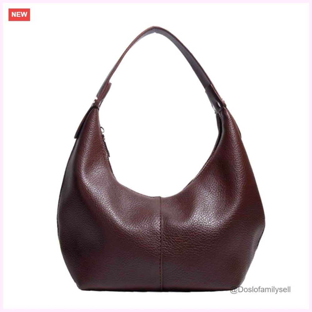 Vegan Leather Hobo Bag Crescent Shoulder Slouchy Tote Y2K Chic Purse